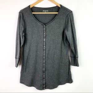 🛍BOGO Eddie Bauer 3/4 Sleeve, Snap Front Size L